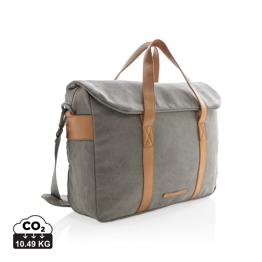 Canvas laptop bag PVC free - Grey