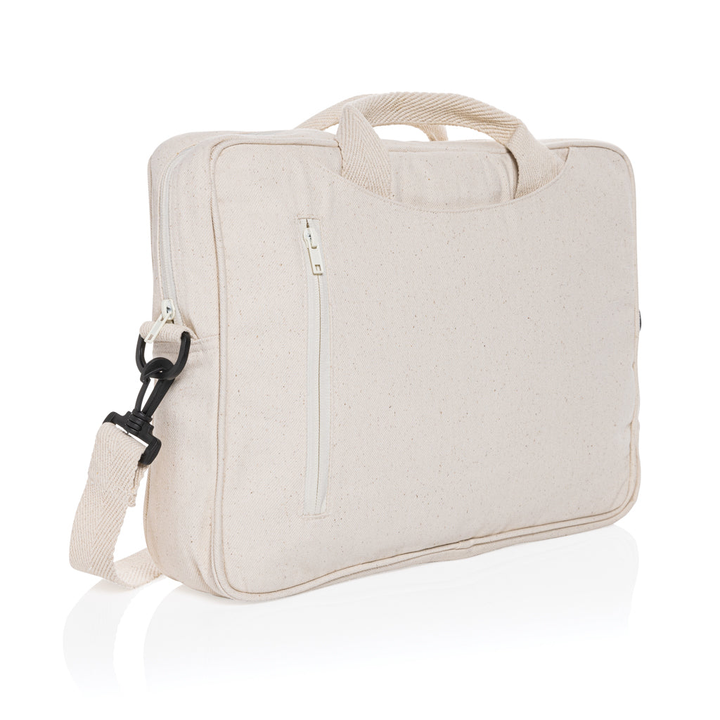 Laluka AWARE™ recycled cotton 15.4 inch laptop bag - Off White