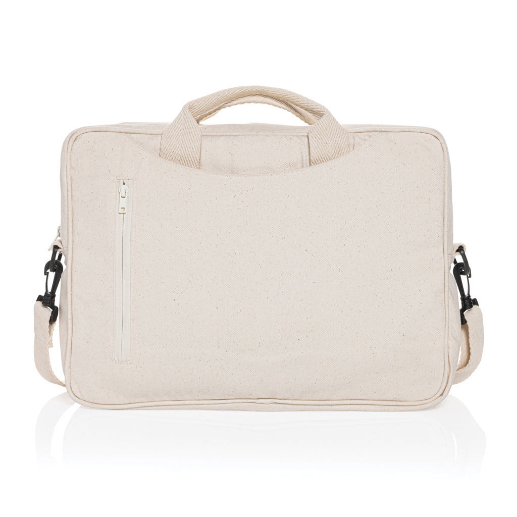 Laluka AWARE™ recycled cotton 15.4 inch laptop bag - Off White