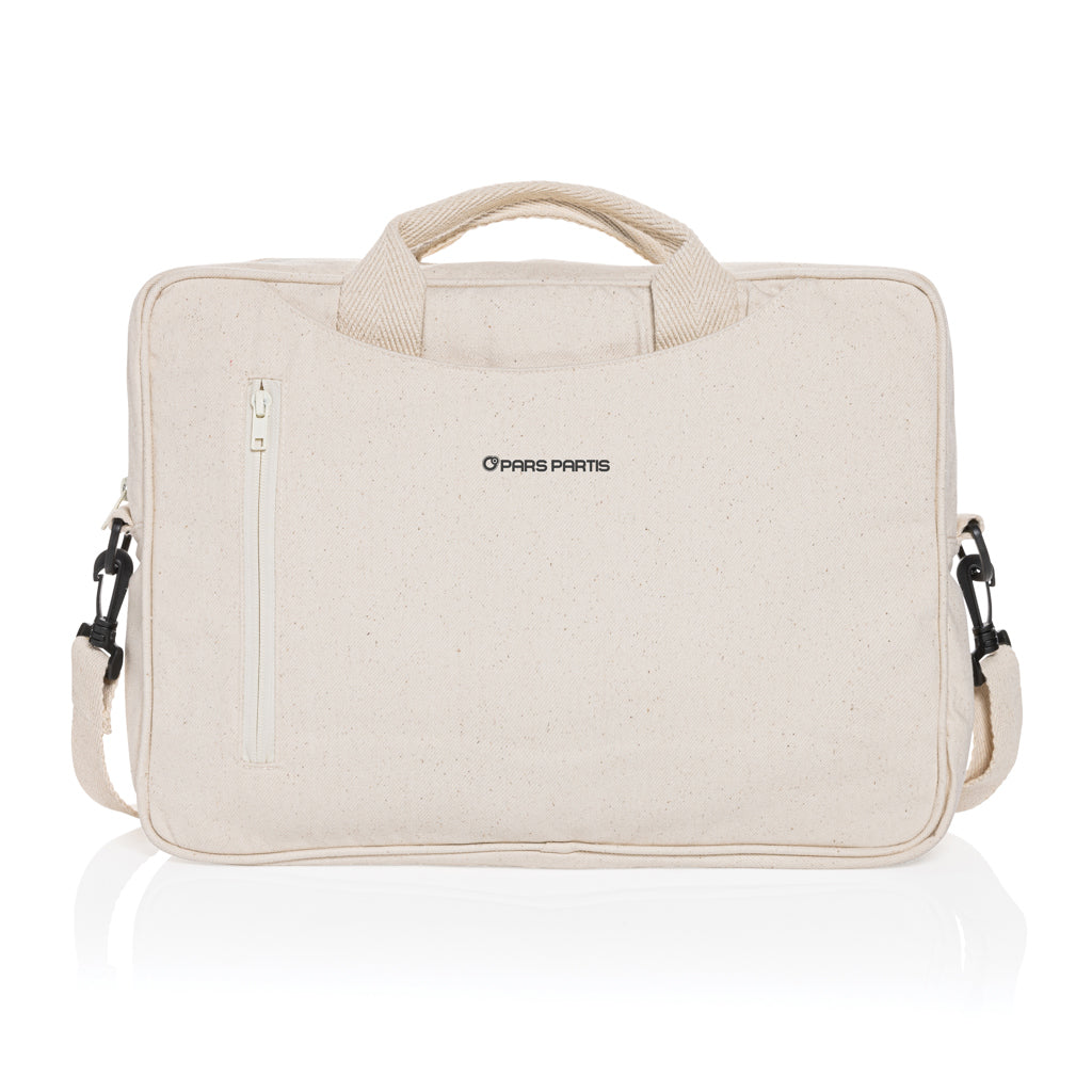 Laluka AWARE™ recycled cotton 15.4 inch laptop bag - Off White