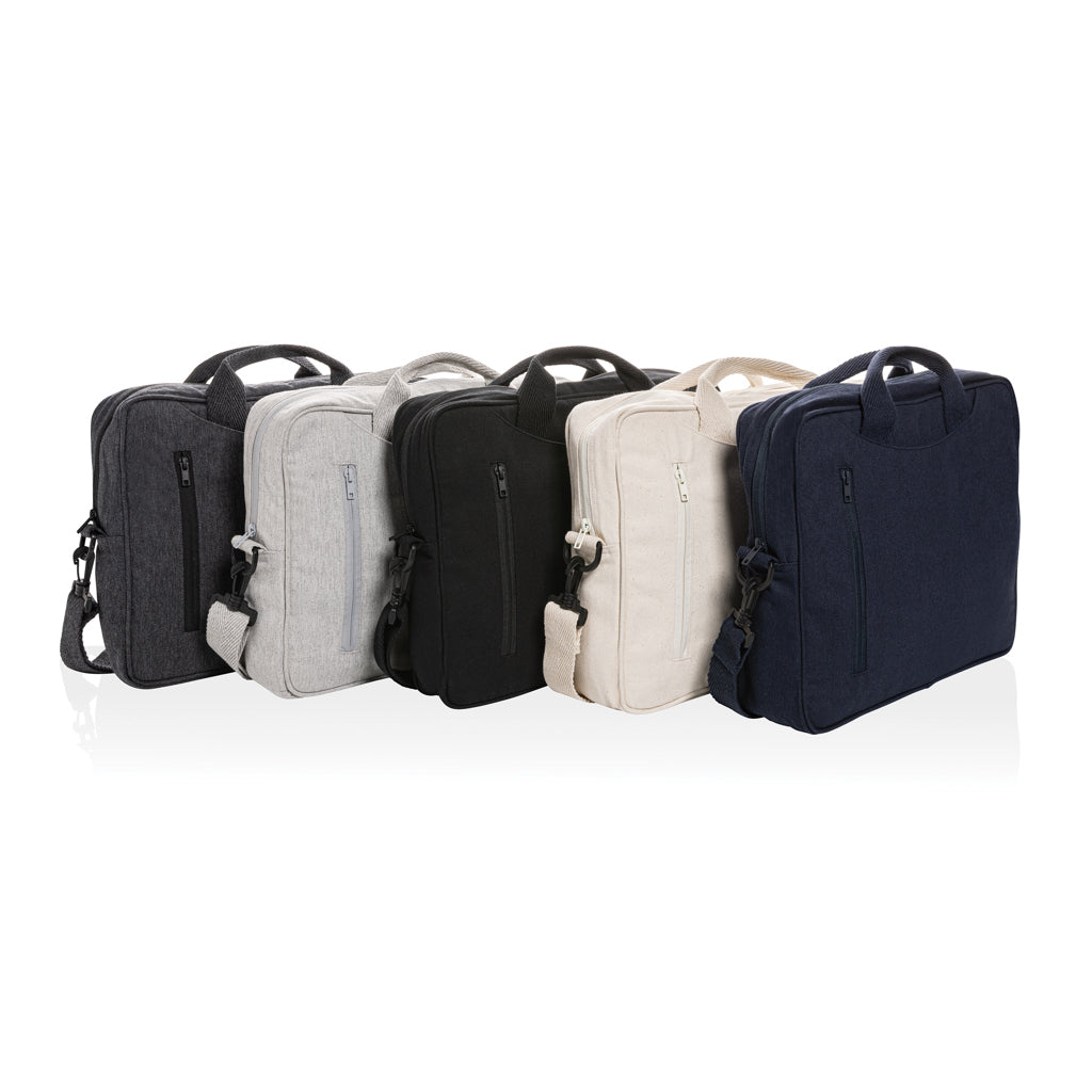 Laluka AWARE™ recycled cotton 15.4 inch laptop bag - Off White