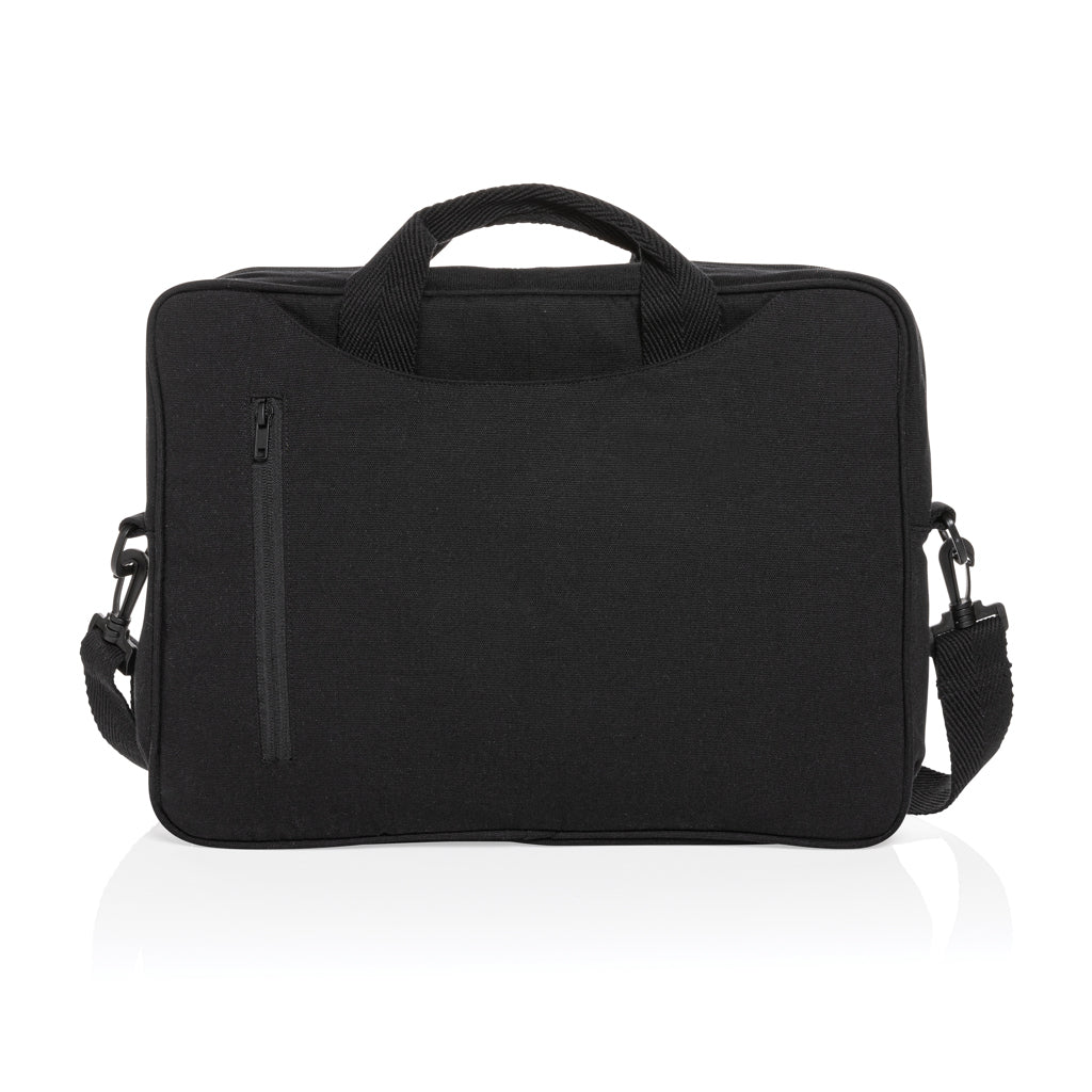 Laluka AWARE™ recycled cotton 15.4 inch laptop bag - Black