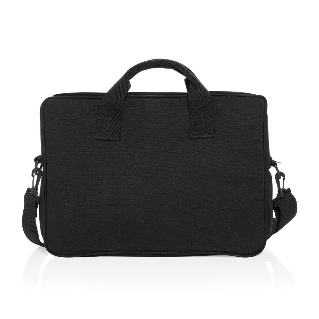 Laluka AWARE™ recycled cotton 15.4 inch laptop bag - Black