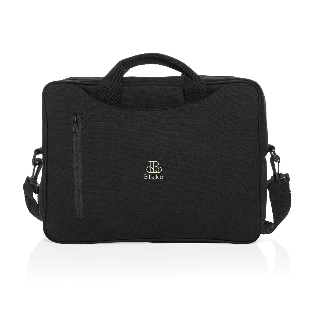 Laluka AWARE™ recycled cotton 15.4 inch laptop bag - Black