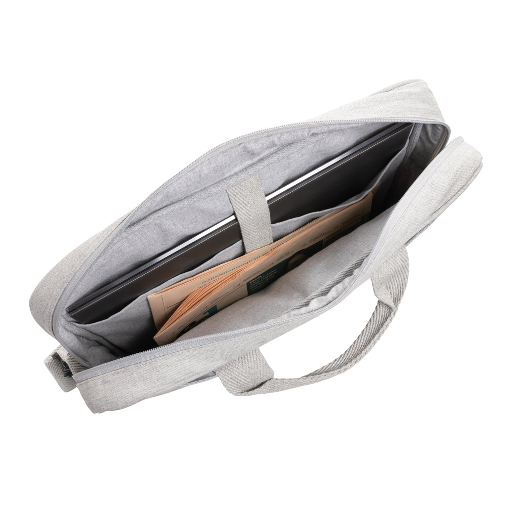 Laluka AWARE™ recycled cotton 15.4 inch laptop bag - Grey