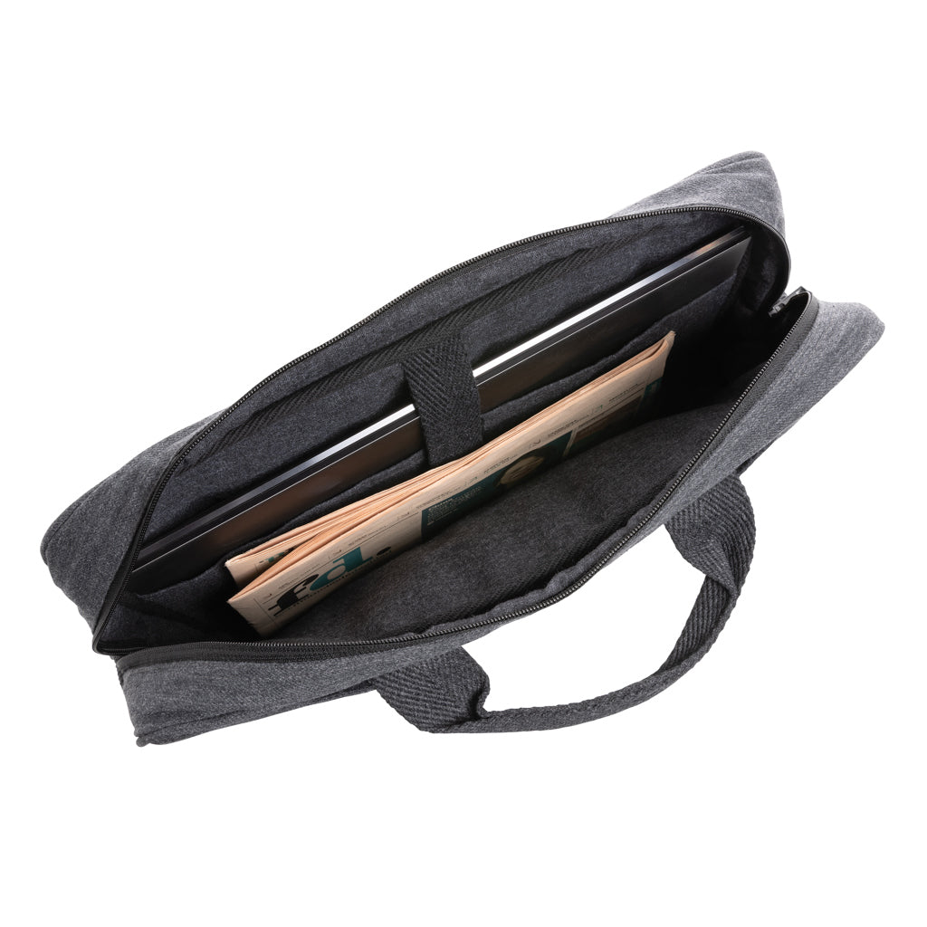 Laluka AWARE™ recycled cotton 15.4 inch laptop bag - Anthracite