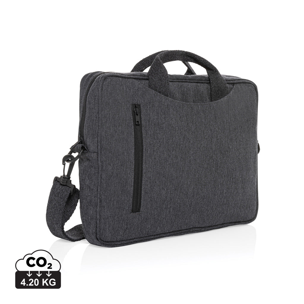 Laluka AWARE™ recycled cotton 15.4 inch laptop bag - Anthracite