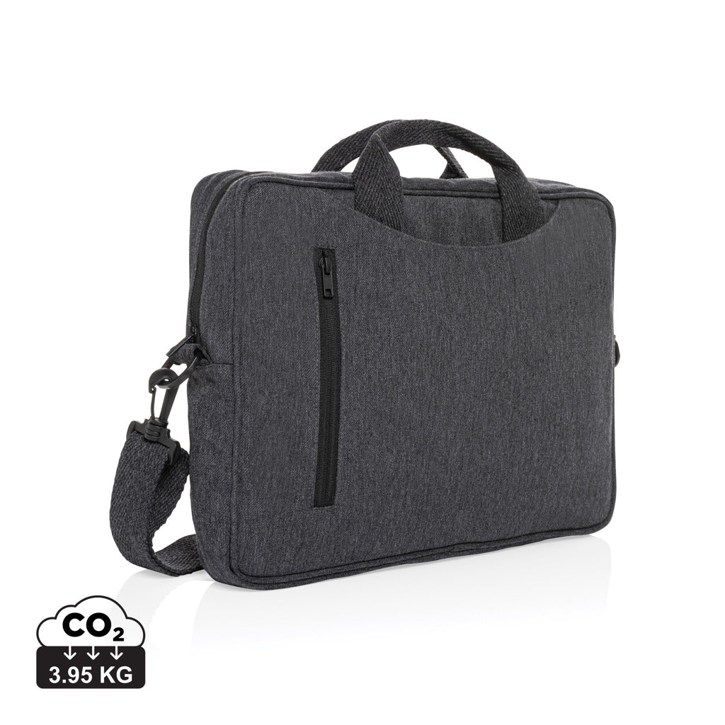 Laluka AWARE™ recycled cotton 15.4 inch laptop bag - Anthracite