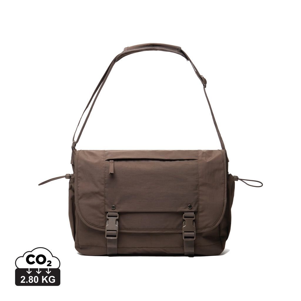 KENTO URBAN RCS recycled nylon 15.6 inch Messenger - Brown