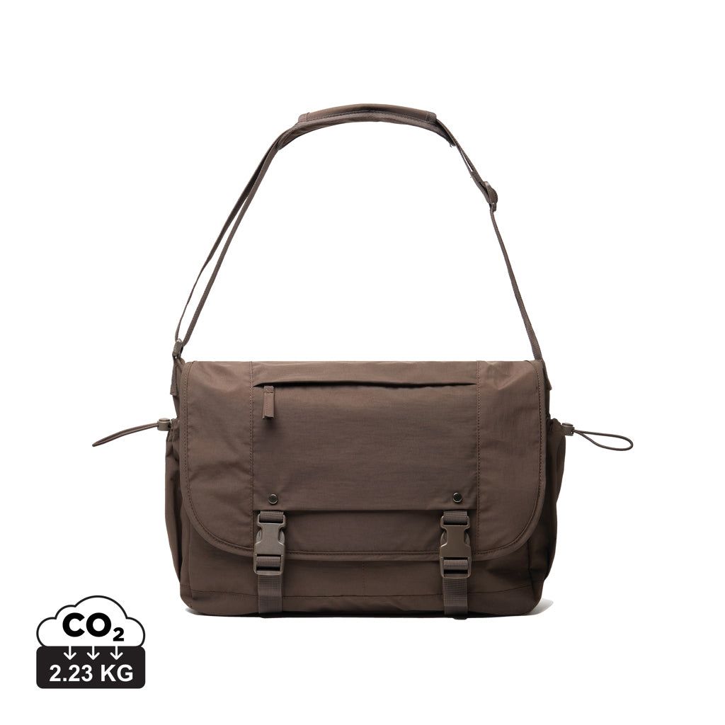KENTO URBAN RCS recycled nylon 15.6 inch Messenger - Brown