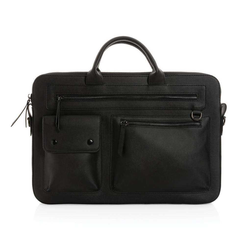Swiss Peak GRS recycled PU 14 inch laptop bag - Black