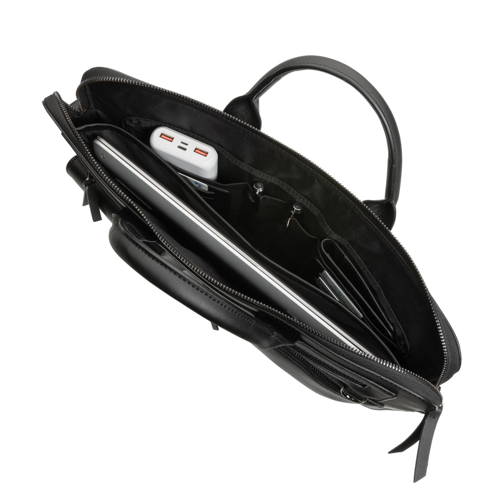 Swiss Peak GRS recycled PU 14 inch laptop bag - Black