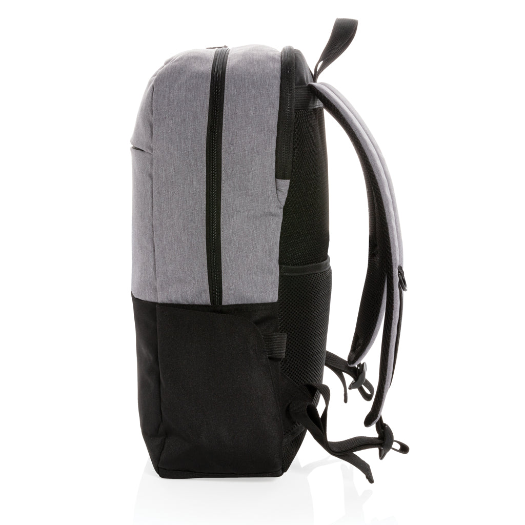 Modern 15.6' USB & RFID laptop backpack PVC free - Black
