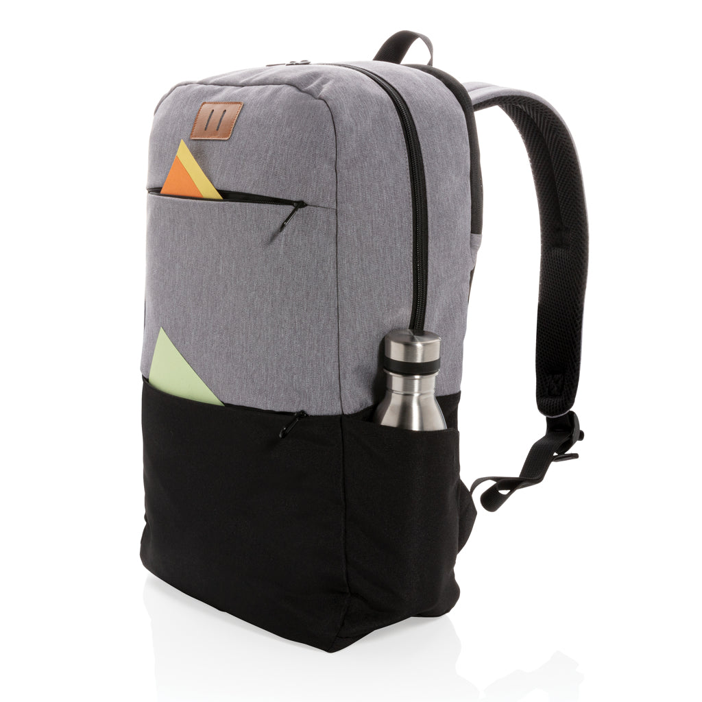 Modern 15.6' USB & RFID laptop backpack PVC free - Black