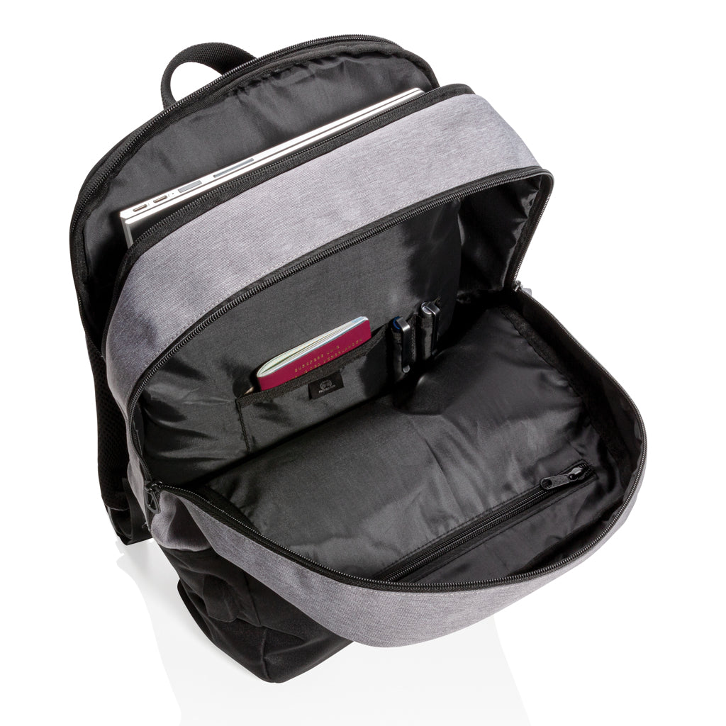 Modern 15.6' USB & RFID laptop backpack PVC free - Black