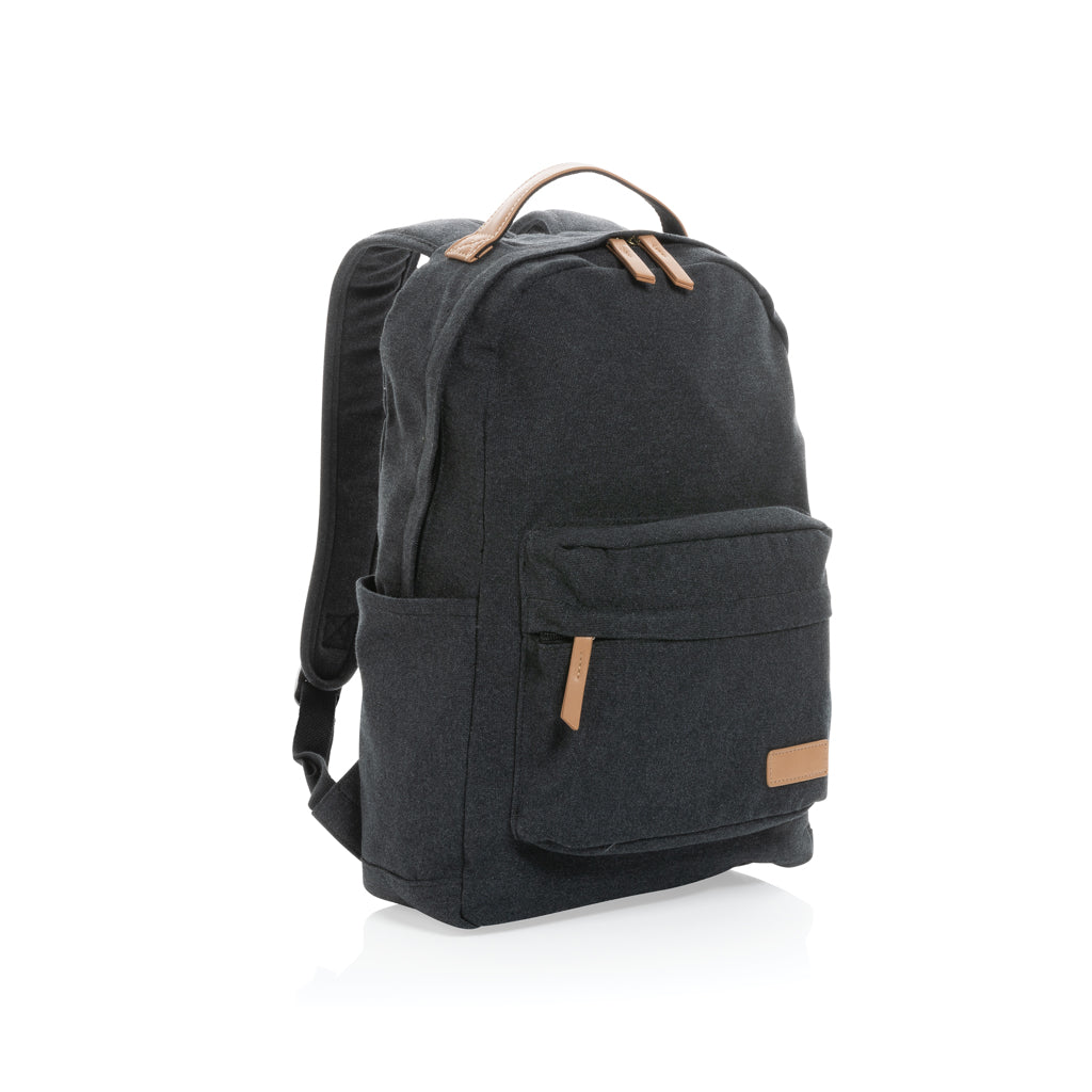 Impact AWARE™ 16 oz. recycled canvas backpack - Black