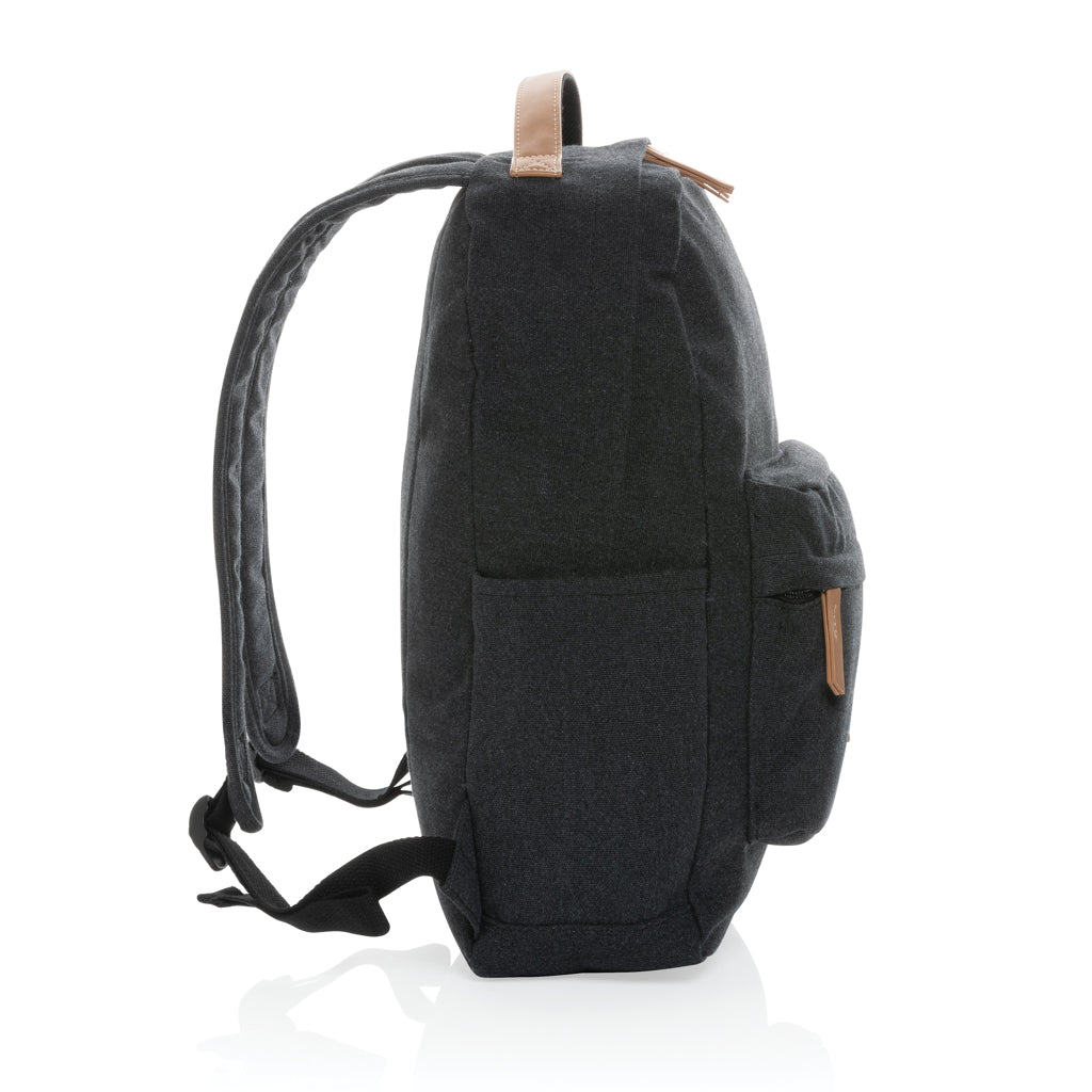 Impact AWARE™ 16 oz. recycled canvas backpack - Black