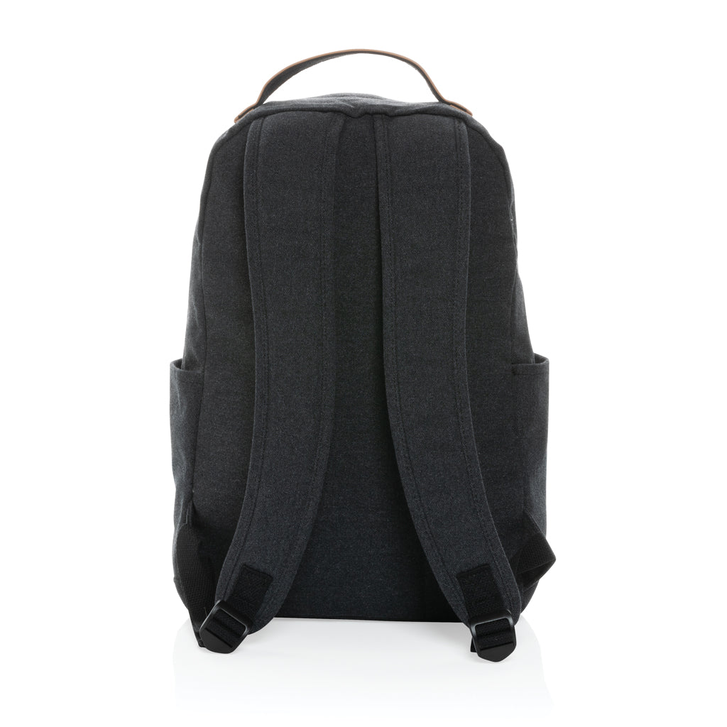 Impact AWARE™ 16 oz. recycled canvas backpack - Black