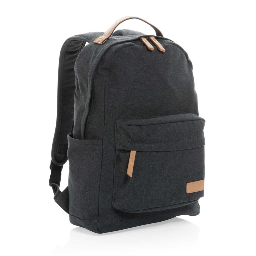 Impact AWARE™ 16 oz. recycled canvas backpack - Black