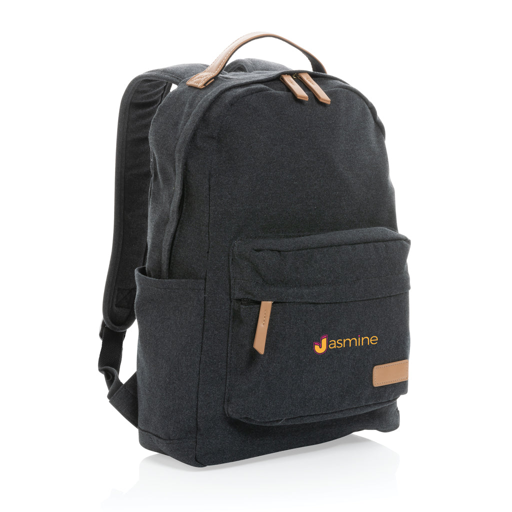 Impact AWARE™ 16 oz. recycled canvas backpack - Black