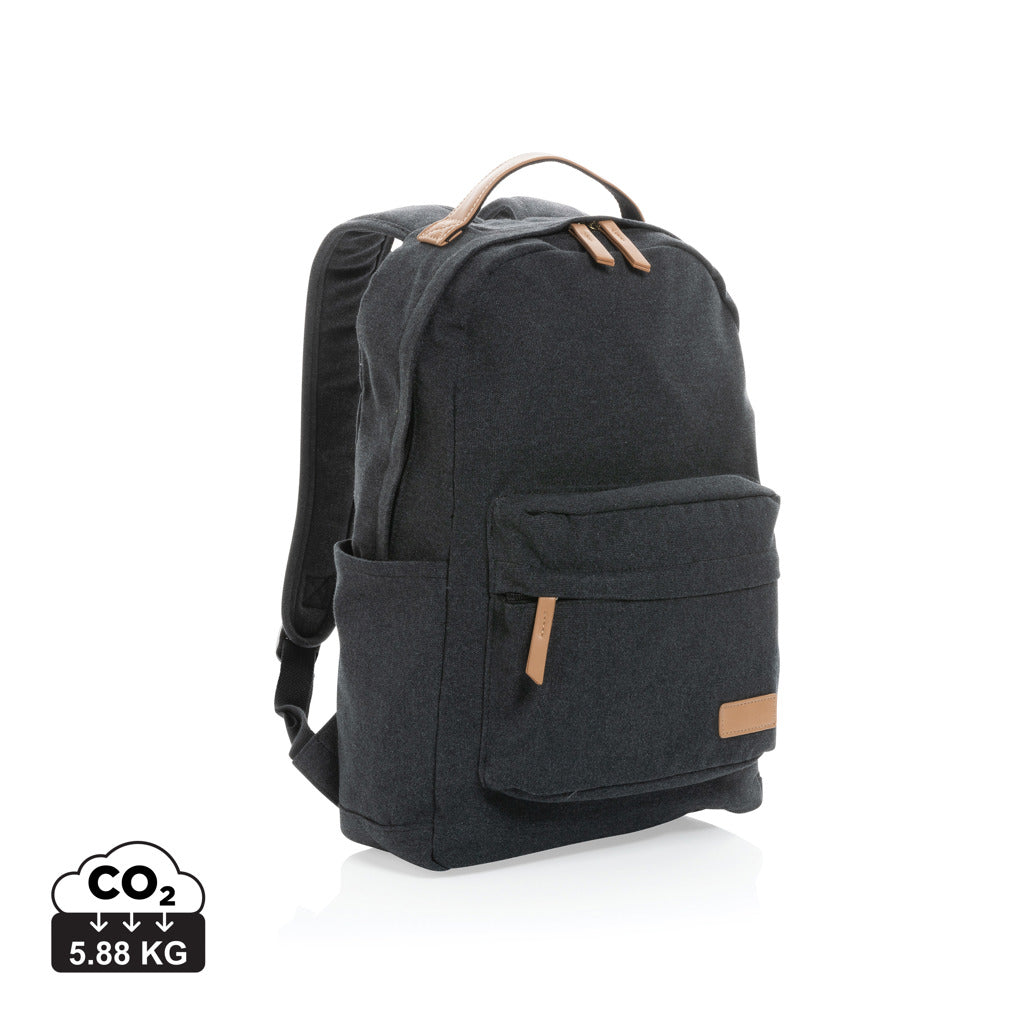 Impact AWARE™ 16 oz. recycled canvas backpack - Black