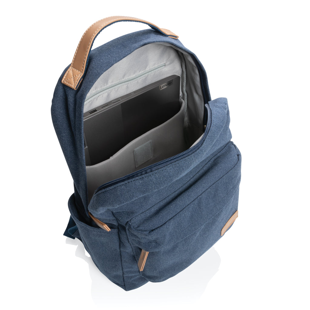 Impact AWARE™ 16 oz. recycled canvas backpack - Blue
