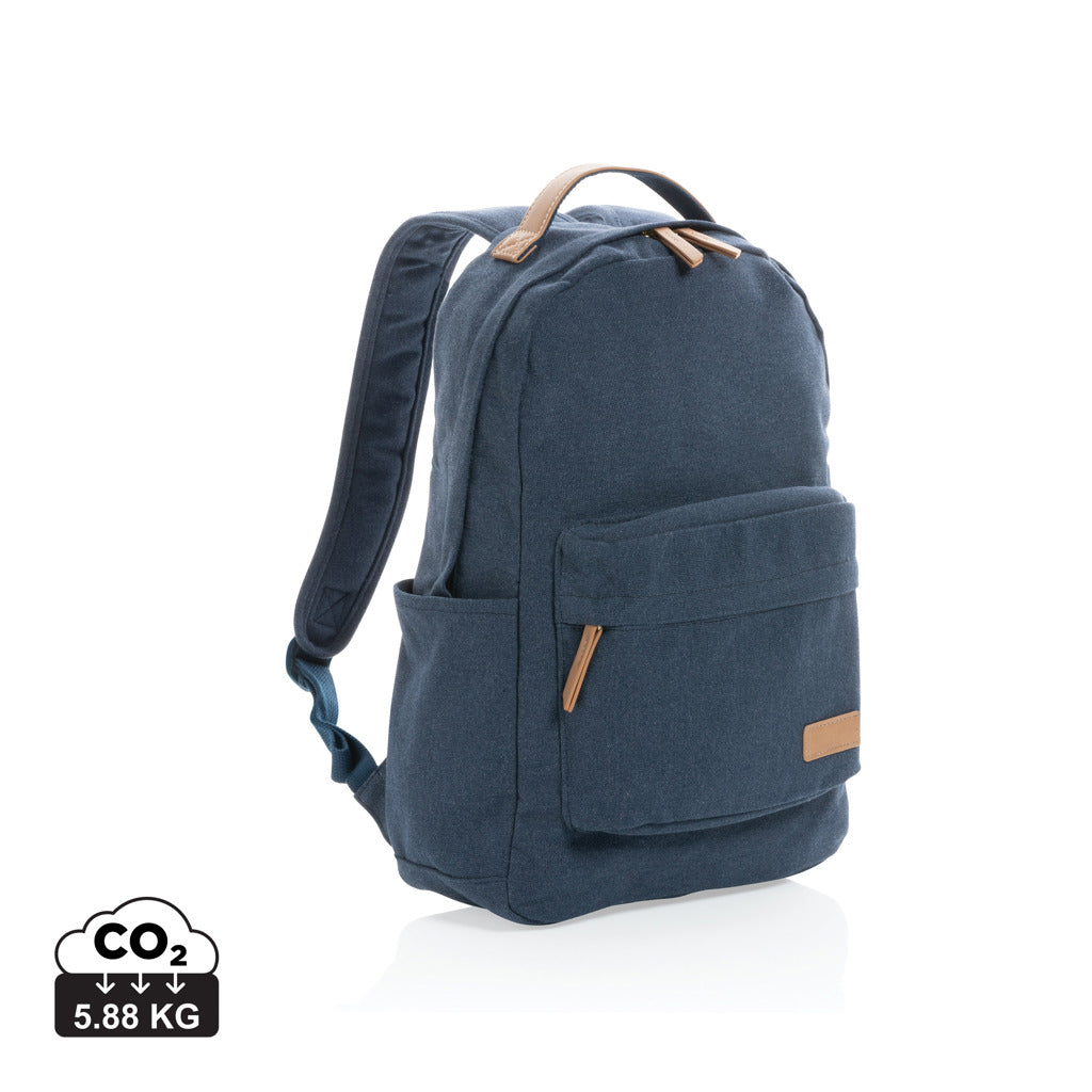 Impact AWARE™ 16 oz. recycled canvas backpack - Blue