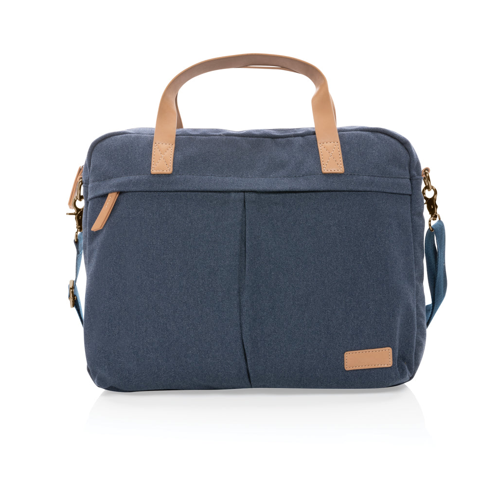 Impact AWARE™ 16 oz. recycled canvas laptop bag - Blue
