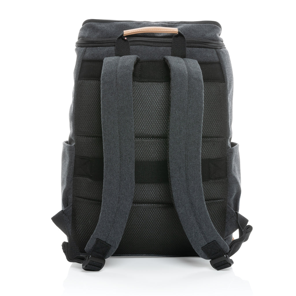 Impact AWARE™ 16 oz. recycled canvas 15' laptop backpack - Black