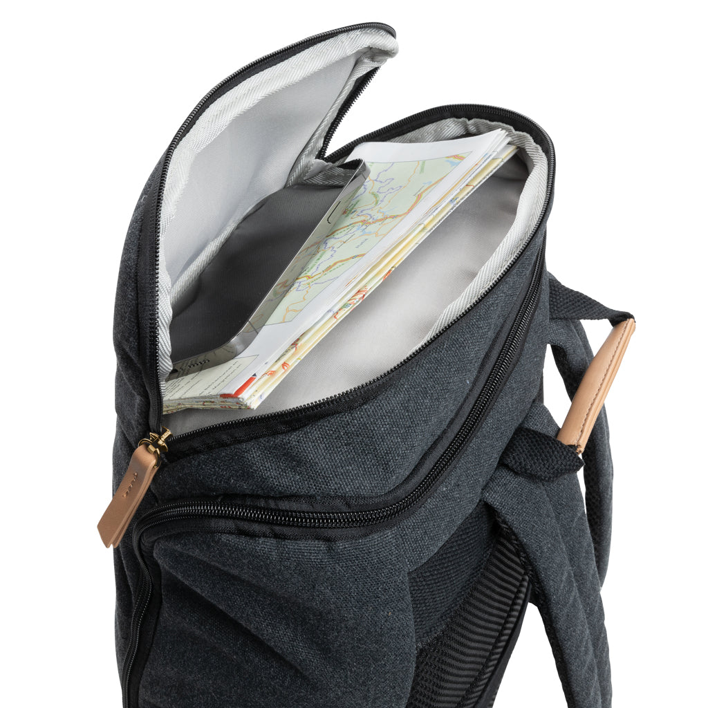 Impact AWARE™ 16 oz. recycled canvas 15' laptop backpack - Black