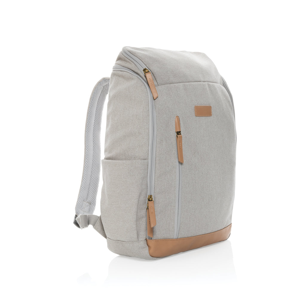 Impact AWARE™ 16 oz. recycled canvas 15' laptop backpack - Grey