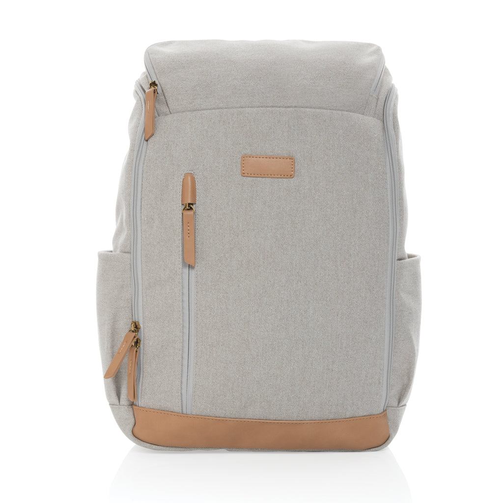 Impact AWARE™ 16 oz. recycled canvas 15' laptop backpack - Grey