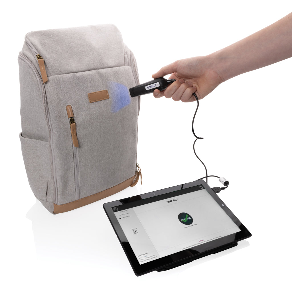 Impact AWARE™ 16 oz. recycled canvas 15' laptop backpack - Grey