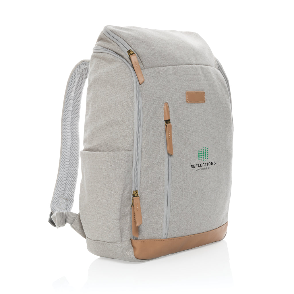 Impact AWARE™ 16 oz. recycled canvas 15' laptop backpack - Grey
