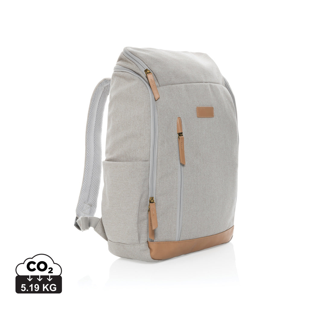 Impact AWARE™ 16 oz. recycled canvas 15' laptop backpack - Grey