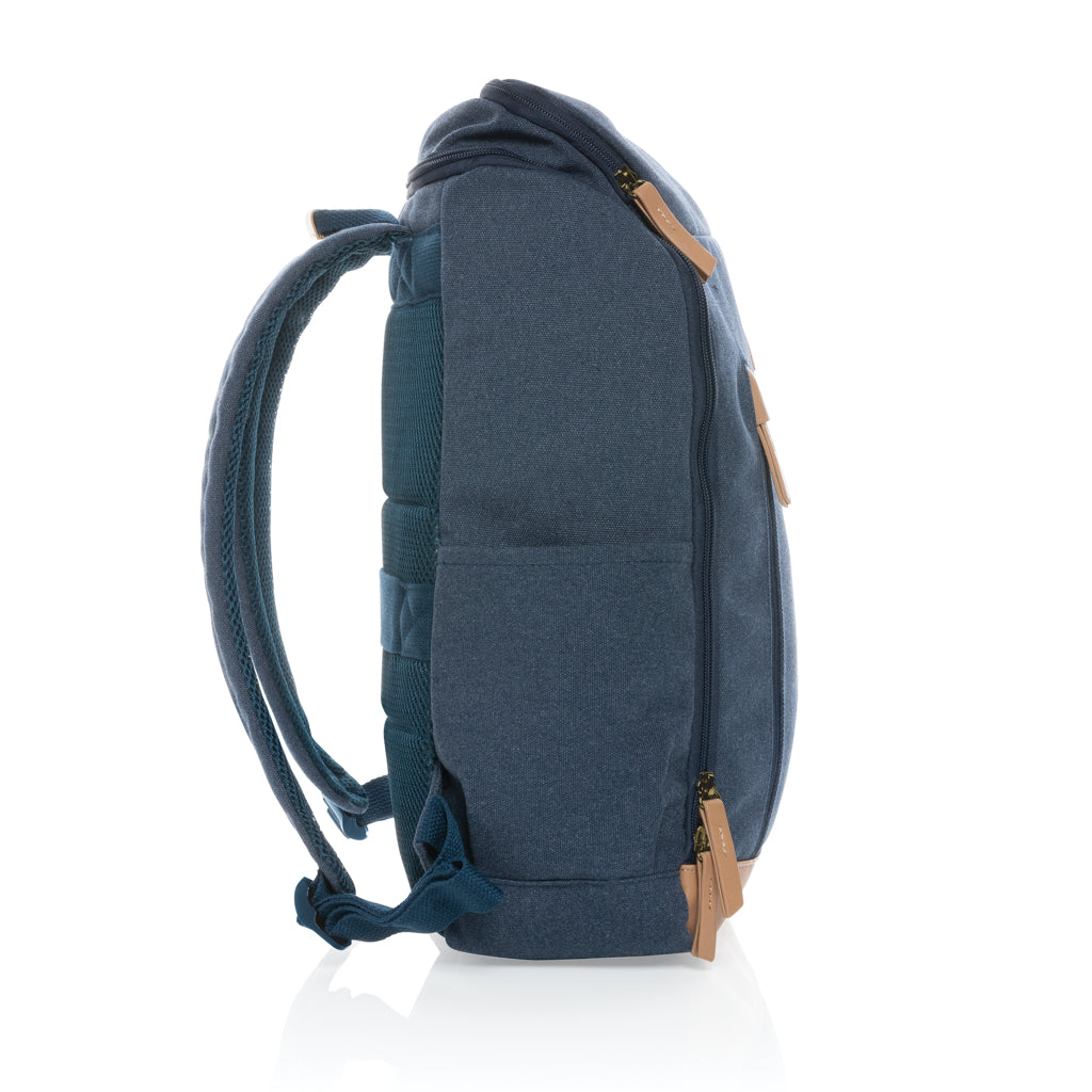 Impact AWARE™ 16 oz. recycled canvas 15' laptop backpack - Blue