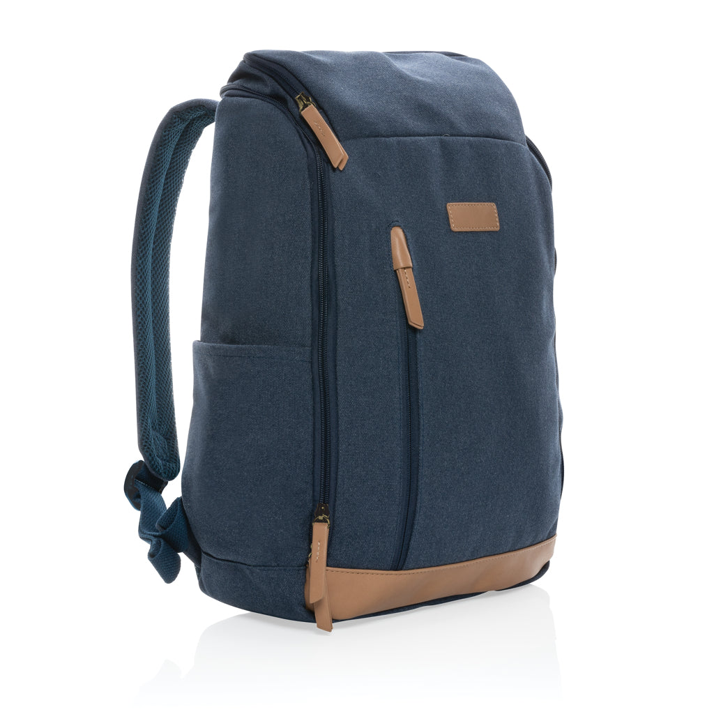 Impact AWARE™ 16 oz. recycled canvas 15' laptop backpack - Blue