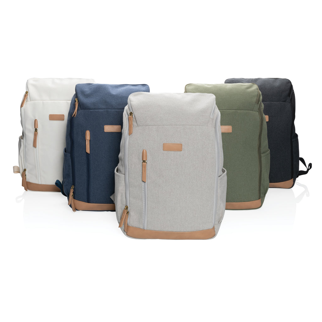 Impact AWARE™ 16 oz. recycled canvas 15' laptop backpack - Blue