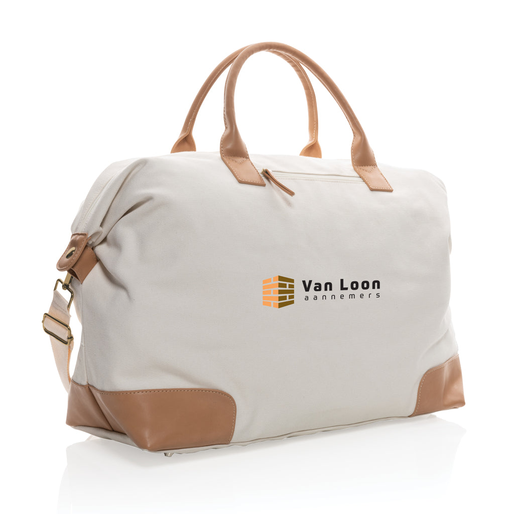 Impact AWARE™ 16 oz. rcanvas large weekend bag - Off White