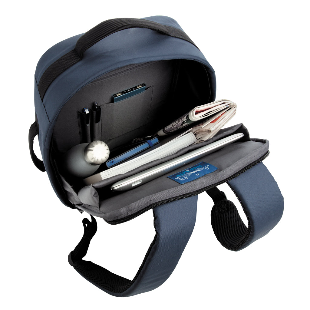 Impact AWARE™ RPET anti-theft 15.6' laptop backpack - Navy
