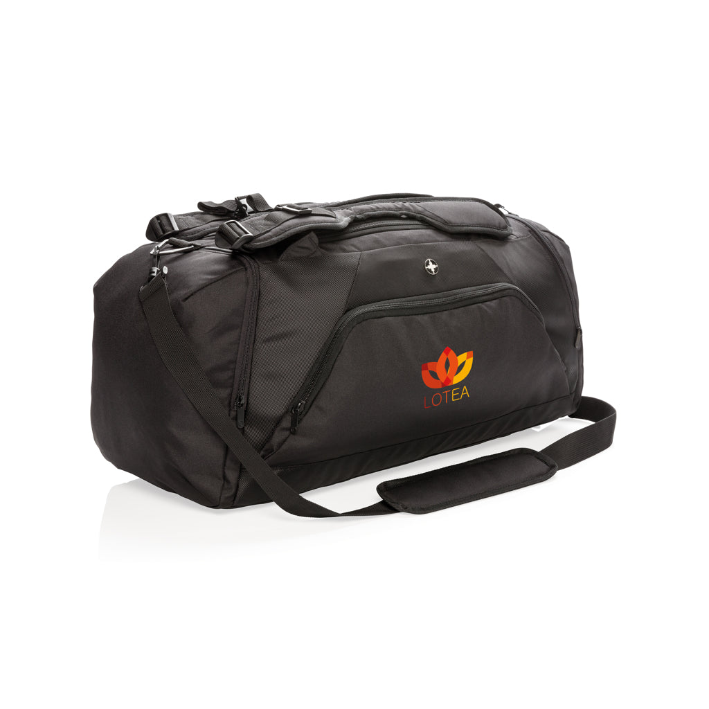 Swiss Peak RFID sports duffel & backpack - Black