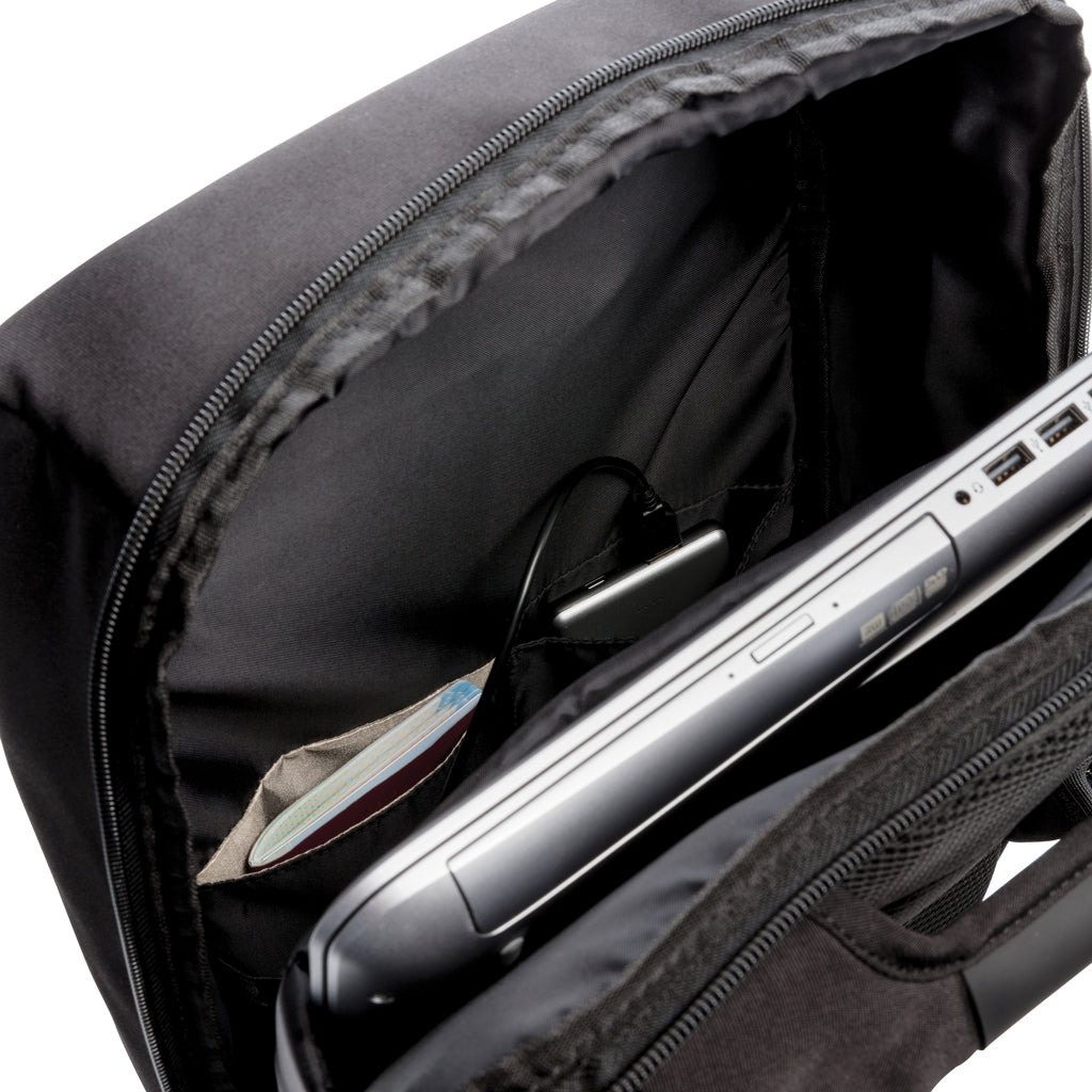 Swiss Peak 15' anti-theft RFID & USB backpack PVC free - Black