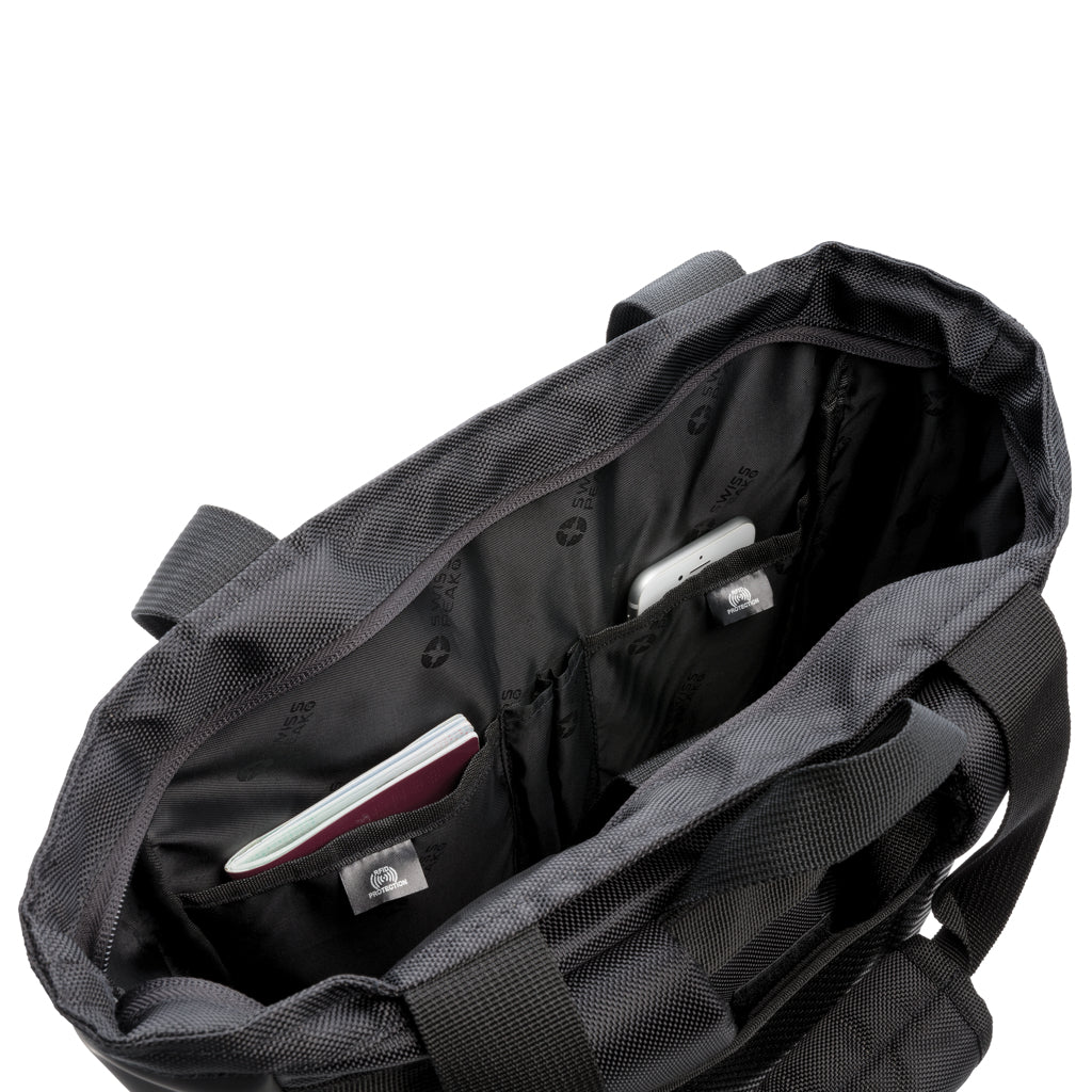 Swiss Peak RFID 15' laptop totepack PVC free - Black