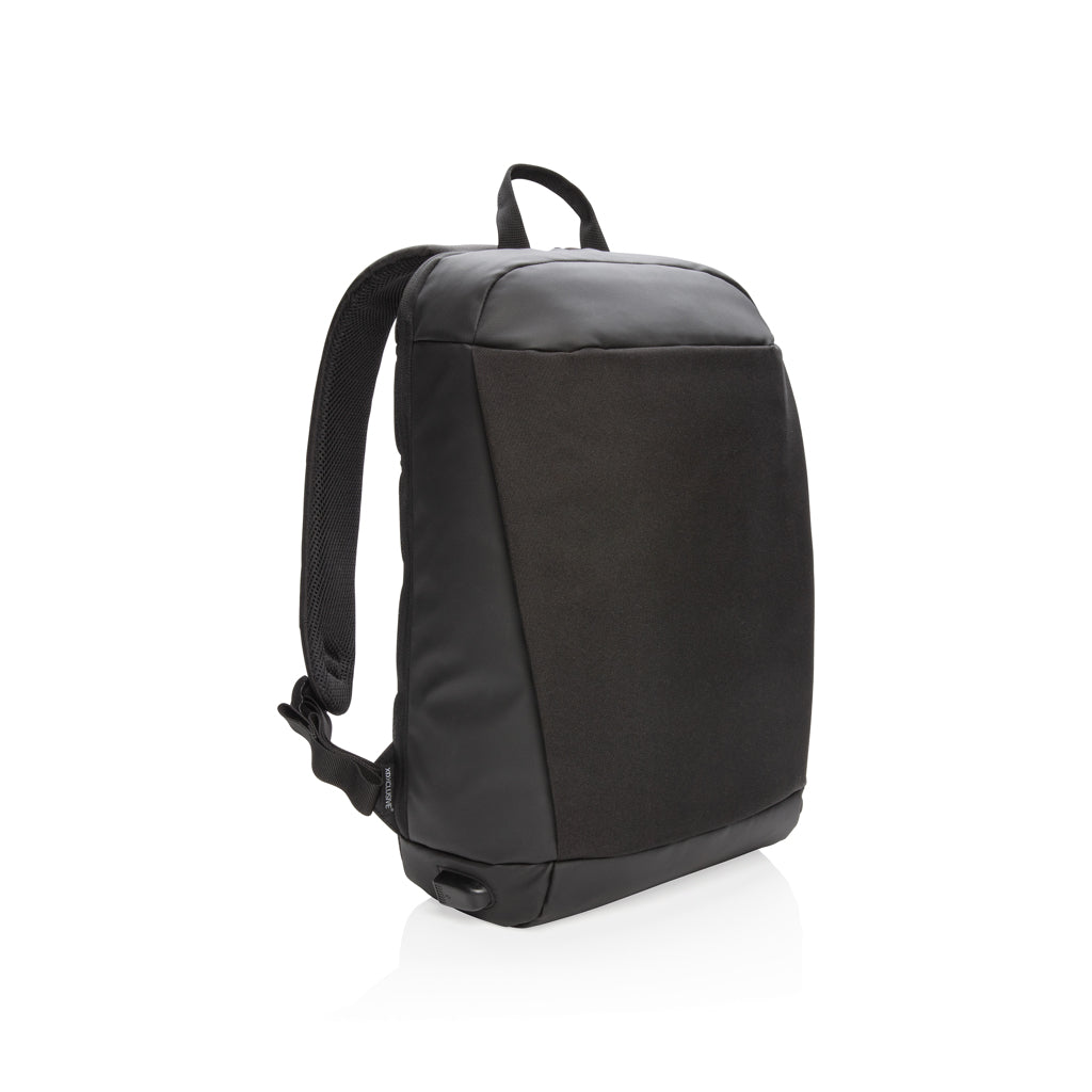 Madrid anti-theft RFID USB laptop backpack PVC free - Black