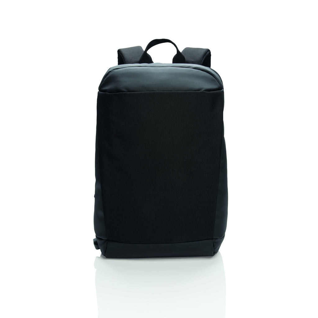 Madrid anti-theft RFID USB laptop backpack PVC free - Black