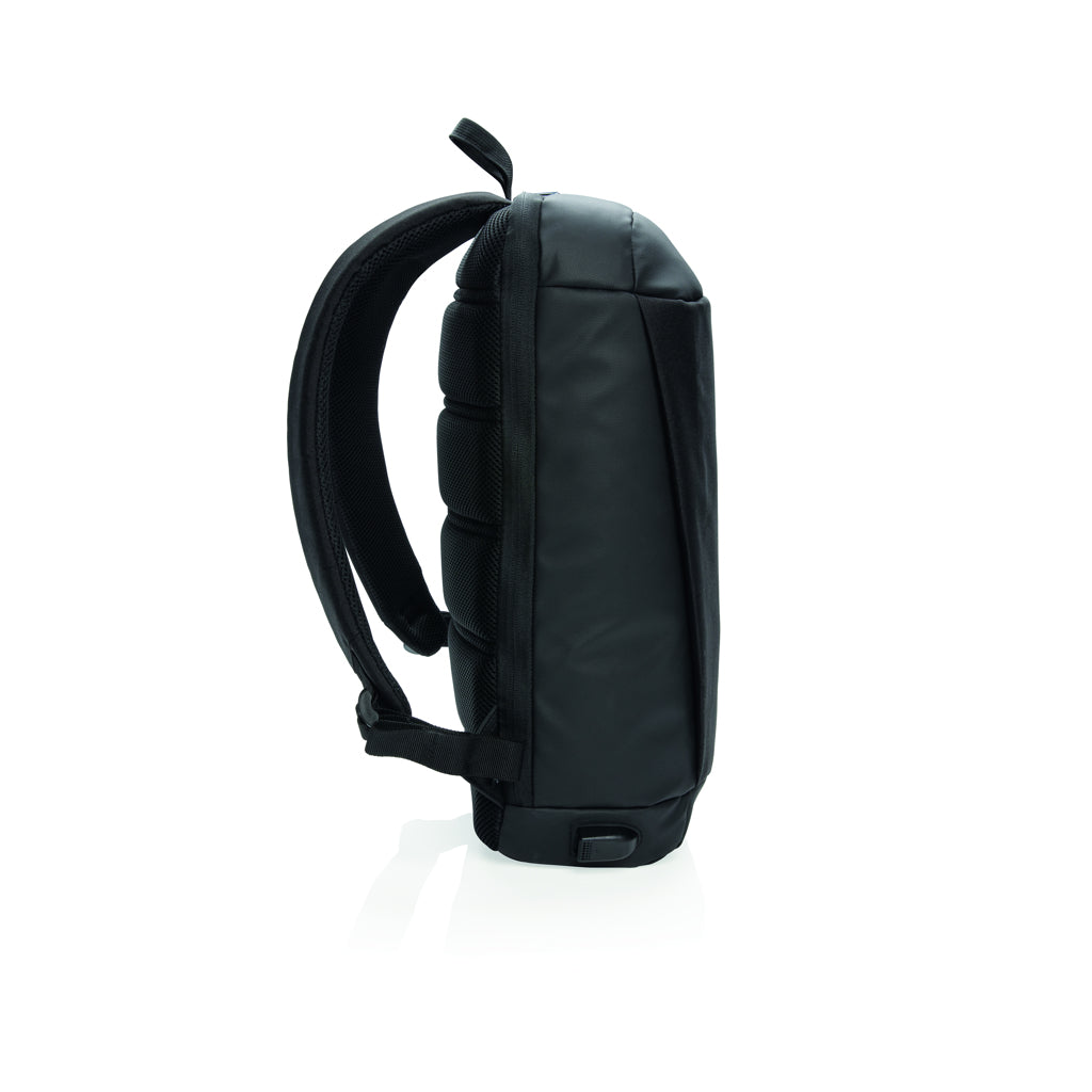 Madrid anti-theft RFID USB laptop backpack PVC free - Black