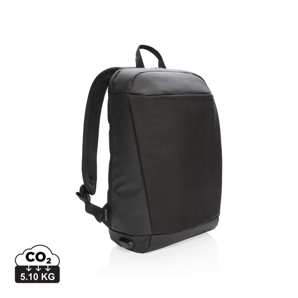 Madrid anti-theft RFID USB laptop backpack PVC free - Black