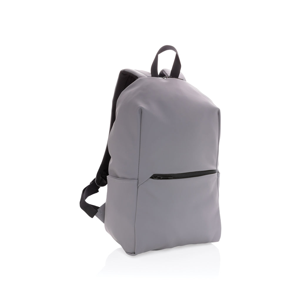 Smooth PU 15.6'laptop backpack - Grey