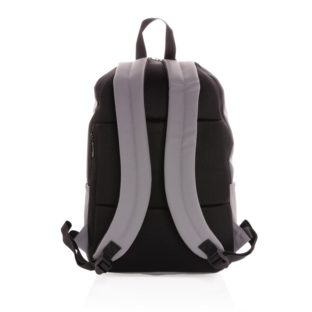Smooth PU 15.6'laptop backpack - Grey