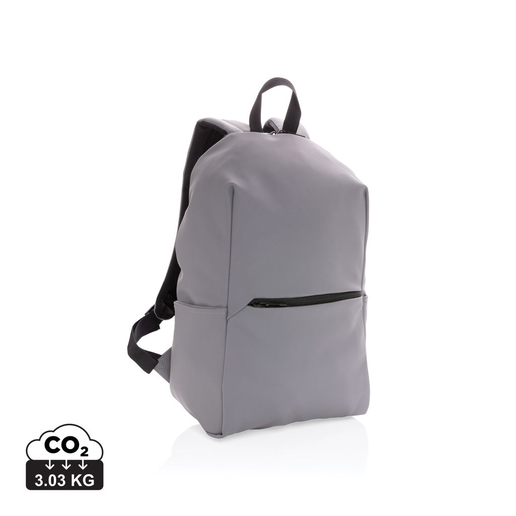Smooth PU 15.6'laptop backpack - Grey